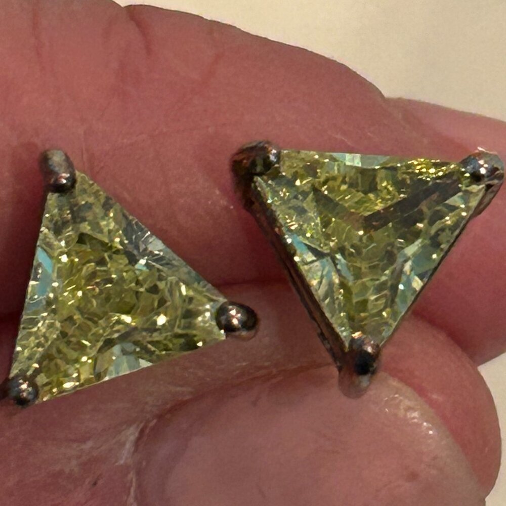 Canary Yellow Triangle Natural Earth Mined Loose Diamond